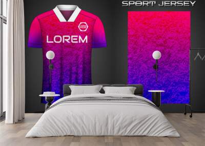 Soccer sport shirt jersey design template Wall mural