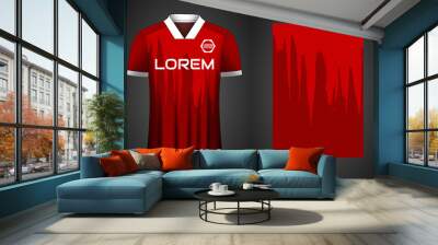 Soccer sport shirt jersey design template Wall mural