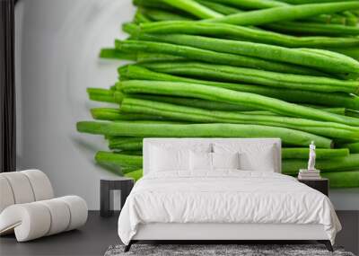 green beans fresh vegetable string bean fresh meal food snack on the table copy space food background rustic top view keto or paleo diet vegetarian vegan food Wall mural