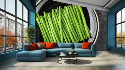 green beans fresh vegetable string bean fresh meal food snack on the table copy space food background rustic top view keto or paleo diet vegetarian vegan food Wall mural