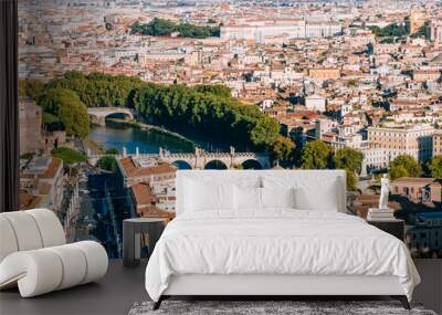 top view architecture of the city of Rome. Italy Wall mural