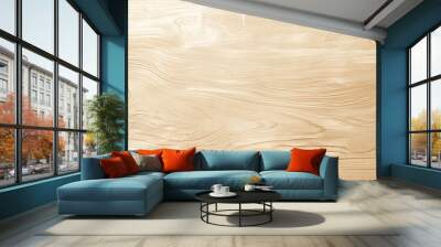 Light wood surface of natural grain and texture design of textured pine wood background. Graphic element Wall mural