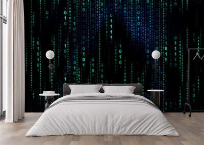 binary code background Wall mural