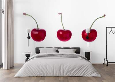 Cherry isolated. Cherry on transparent background. Wall mural