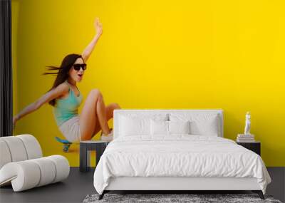 girl with summer mood panoramic Wall mural