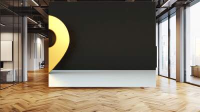 golden 3d pin over dark background, 3d render, panoramic layout Wall mural