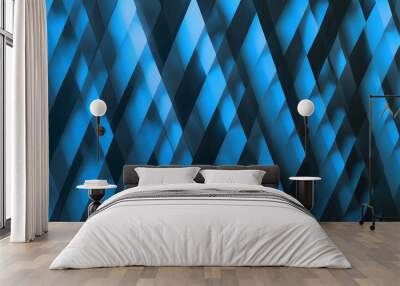 Abstract geometric blue shapes background. Wall mural