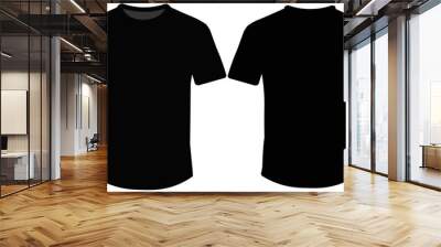 Front and back t-shirt for print demonstration. Minimalist t-shirt print in black Wall mural