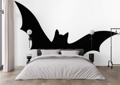 Minimalist bat in black. Horrifying illustrative image for Halloween Wall mural