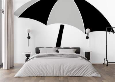 Umbrella two colors, symbol indicating fragility when exposed to bad weather. Protect from sun and rain. Wall mural