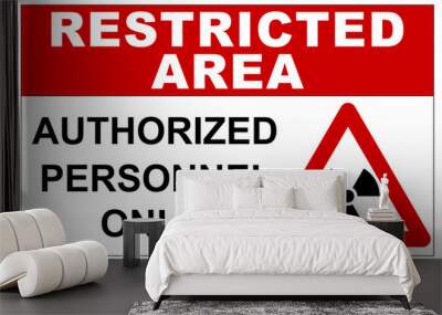 Restricted area sign for radiations Wall mural