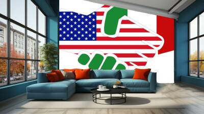 USA - Italy / Handshake Wall mural