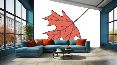 red maple leaf color vector illustration Wall mural