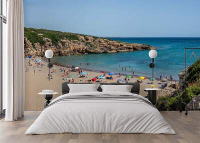 The beautiful beach of Calamosche in the Oasis of Vendicari in Sicily Wall mural