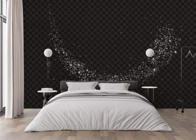 Bokeh light lights effect background. White png dust light Wall mural