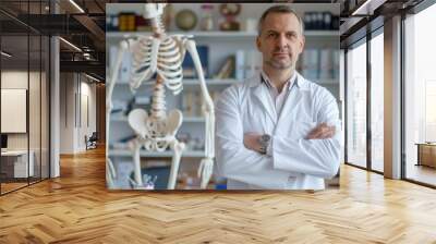 The doctor and skeleton model Wall mural