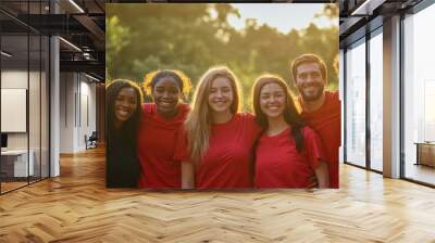 The Group of Happy Friends Wall mural