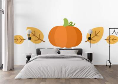 Autumn pumpkin divider for Halloween, Fall and Thanksgiving season. Vector isolated on white background. Wall mural