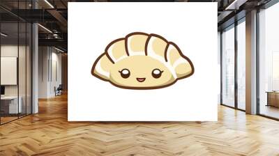 Happy gyoza cartoon character emoji vector illustration Wall mural