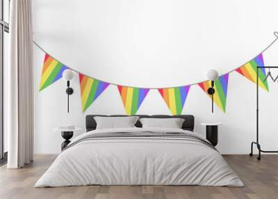 Rainbow garland vector illustration clipart Wall mural