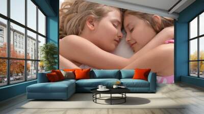 Cute little girls sleeping Wall mural