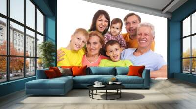 family sitting portrait Wall mural