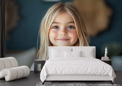 Portrait of a beautiful little girl looking at the camera Wall mural