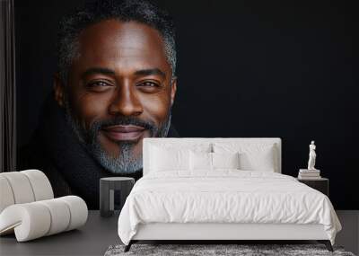 Portrait of an adult black middle-aged man Wall mural