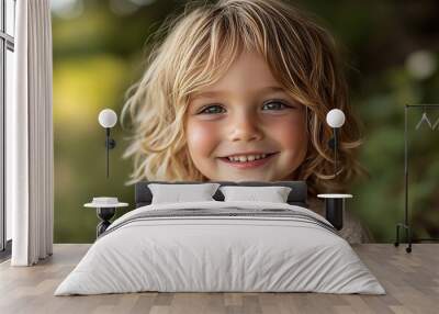 portrait of an white little boy with a smile Wall mural