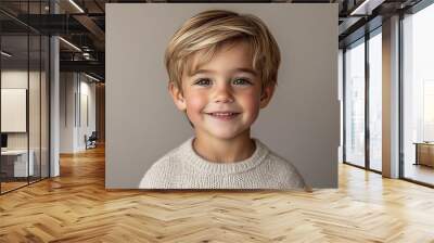 portrait of an white little boy with a smile Wall mural