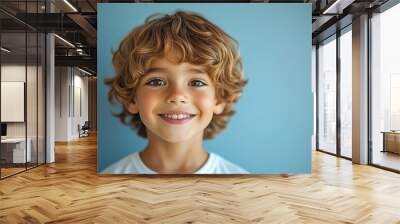 portrait of an white little boy with a smile Wall mural