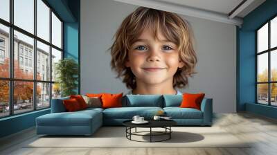 portrait of an white little boy with a smile Wall mural