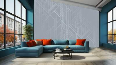 Grey art deco geometric seamless pattern Wall mural