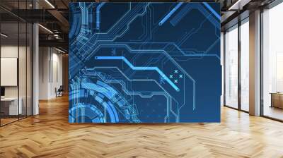 Abstract background on technological and scientific topics. CPU concept. Vector format. Wall mural