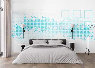 Abstract background with squares. Structure pattern technology backdrop. Vector Wall mural