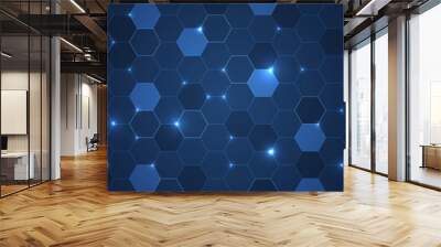 Abstract hexagon background for design works. Wall mural