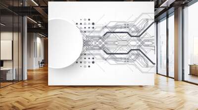 abstract horizontal technology background. communication concept, futuristic digital innovation back Wall mural