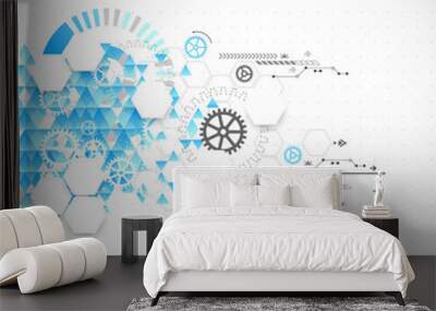 Abstract technological background with various technological ele Wall mural