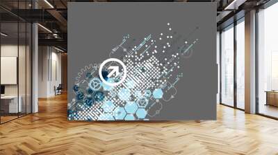 Abstract technology background with hexagonal shapes Wall mural