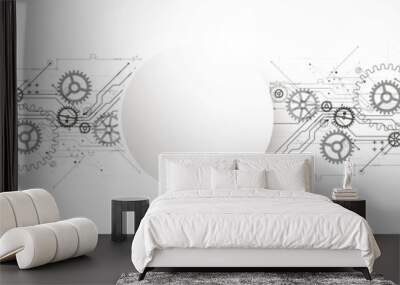 Abstract technology background. Cogwheels theme. Vector illustration Wall mural