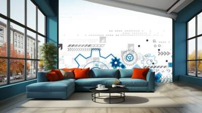 Abstract technology business background Wall mural