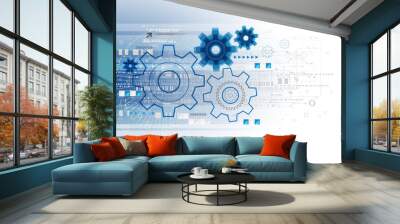 Abstract technology business template background. Wall mural