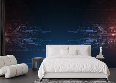 Abstract technology circuit board. Communication concept. Wall mural