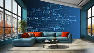 Abstract technology circuit board. Communication concept. Wall mural