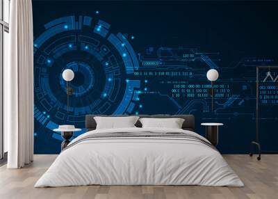 abstract technology concept. circuit board, high computer color background. vector illustration Wall mural