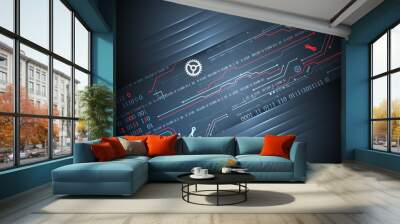 Abstract technology concept. Computer code background. Hand drawn vector illustration. Wall mural