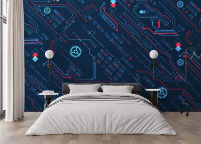 Abstract technology concept. Computer code background. Vector illustration Wall mural