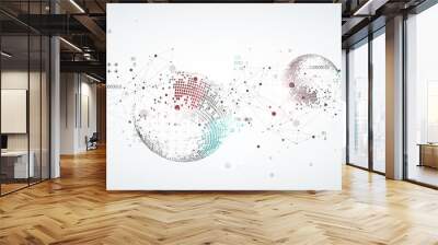 abstract technology sphere background. global network concept. Wall mural