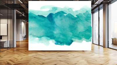 Aquamarine watercolor strip multilayered Wall mural