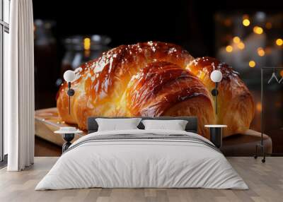 Realistic image of french brioche. AI generated. 2/4 Wall mural